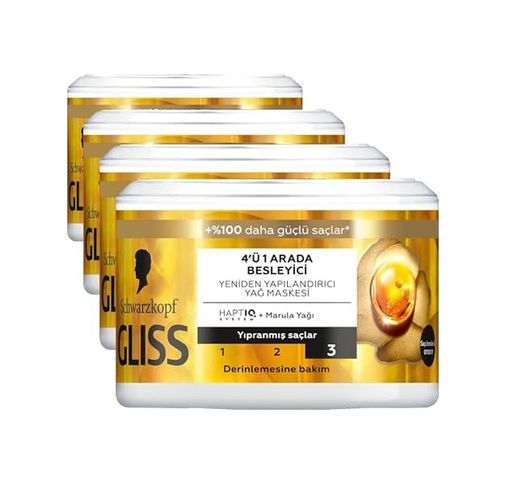 Diğer 128833072 Gliss Nutritive Saç Maskesi 400Ml 4 Paketi