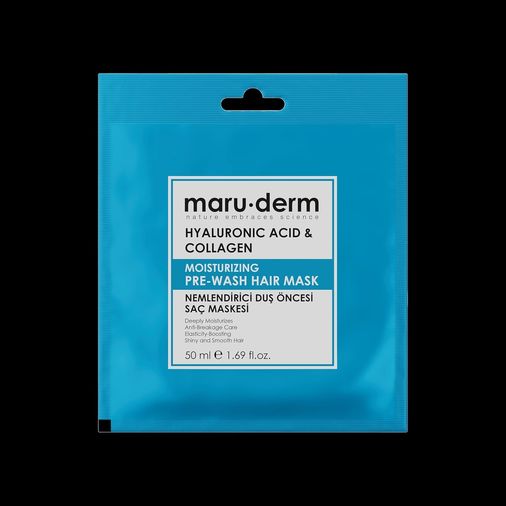 Diğer 128833491 Maru.derm Duş Öncesi Saç Maskesi, Hyalüronik Asit & Kolajen, Nemlendirici, 300 Ml, Mor, Yıpranmış Saçlar İçin, Vegan
