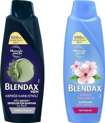 Diğer 128841612 Blendax Erkekler İçin Kepeğe Karşı Etkili 500 Ml Ve Blendax Anında Parlaklık Ve Yumuşaklık Kiraz Çiçeği Özlü Şampuan, 500 Ml
