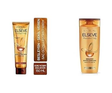 Diğer 128841814 L'oréal Paris Elseve Mucizevi Yağ Saç Güzelleştirici Krem 150 Ml - Kuru Ve Sert Saçlar İçin + L'oréal Paris Elseve 6 Mucizevi Yağ Besleyici Bakım Şampuanı 360 Ml