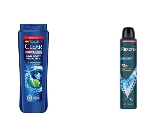Diğer 128842096 Clear Men Erkek Şampuan Sport Menthol Kepeğe Karşı Etkili 600 Ml + Rexona Men Erkek Sprey Deodorant Xtra 72 Saat Kesintisiz Üstün Koruma 200 Ml