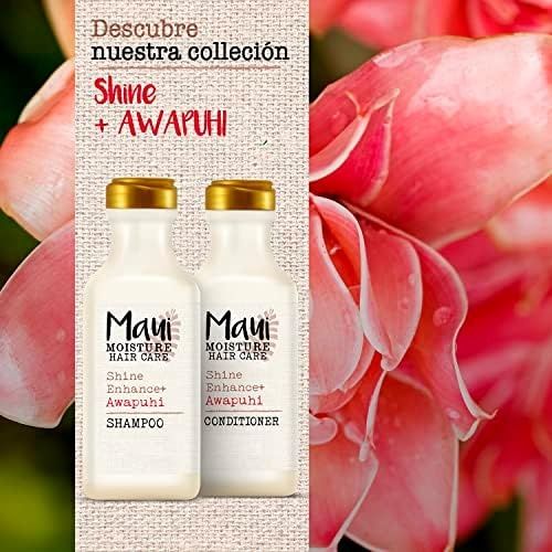 Diğer 128842117 Maui Moisture Nem Parlatı+Awapuhi Nemlendirici Vegan Şampuanı, Parlak Saçlar İçin Hindistan Cevizi Yağlı, Silikonsuz Ve Sülfatsız Yüzey Aktif Madeni Aloe Şampuanı Detangle & Hidate Donuk Saçlar İçin, 13 Fl. Oz