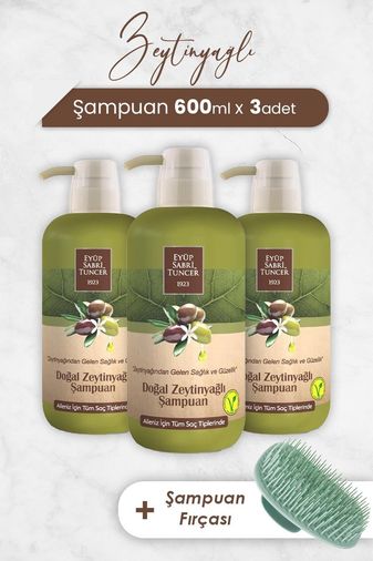 Diğer 128842245 Zeytinyağlı Şampuan 600 Ml X 3 Adet Ve Şampuan Fırçası