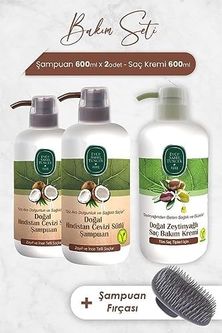 Diğer 128842524 Hindistan Cevizi Şampuan 600 Ml X 2 Adet, Saç Kremi Ve Şampuan Fırçası