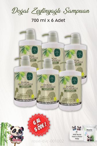 Diğer 128842603 6 Al 5 Öde Doğal Zeytinyağlı Şampuan 700 Ml Ve Rosıe
