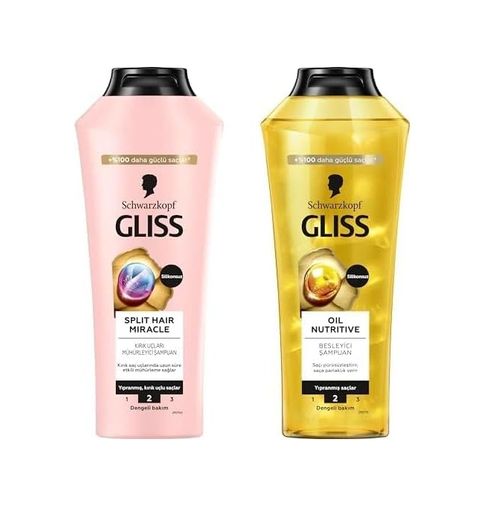 Diğer 128842685 Gliss Saç Bakım Kombosu: Split Hair Miracle Ve Oil Nutritive Şampuanları 2X400 Ml