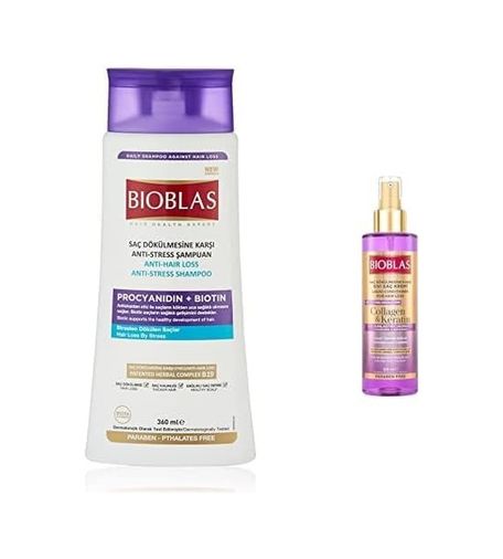 Diğer 128842698 Bioblas 360 Ml Anti-Stress Şampuan + Kolajen & Keratin 200 Ml Sıvı Saç Kremi