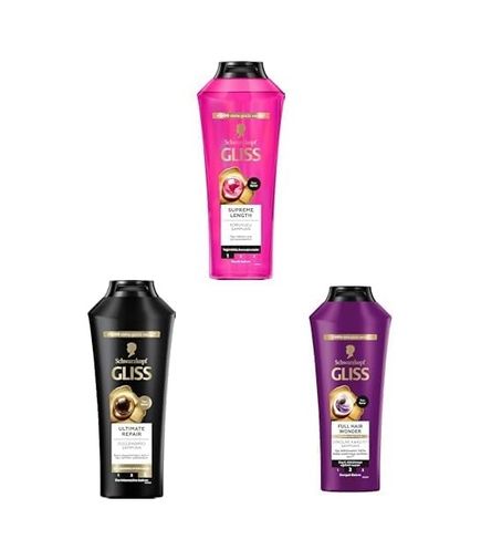 Diğer 128842737 Gliss Seti Supreme Length Şampuan 400Ml X1 + Repair Şampuan 400Ml X1 + Full Hair Wonder Şampuan 400 Ml X1