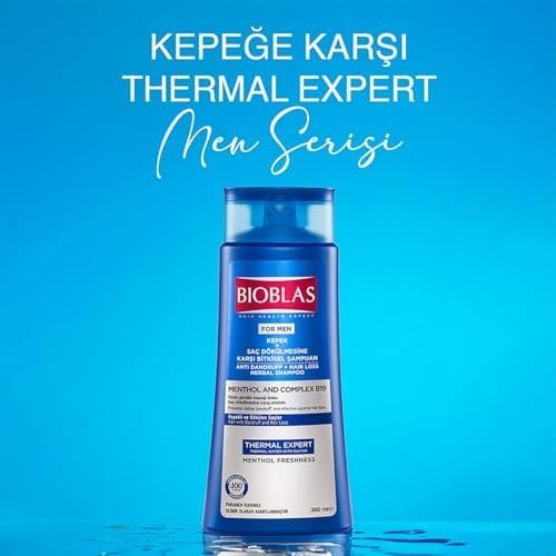 Diğer 128842831 Bioblas Thermal Expert Şampuan Kepek Ve Saç Dökülmesine Karşı, Termal Su & Mentol İçerikli, Bitkisel Kompleks B19, 360 Ml 2 Paketi