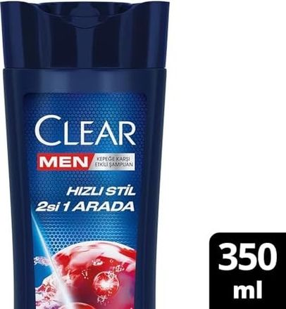 Diğer 128844462 Clear Men Kepeğe Karşı Etkili Şampuan Hızlı Stil 2'si 1 Arada Kolay Şekil Alan Saçlar 350 Ml Mavi