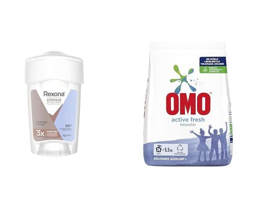 Diğer 128846160 Rexona Clinical Protection Kadın Stick Deodorant Shower Clean 45 Ml 1 Omo Fresh 5,5 Kg 1