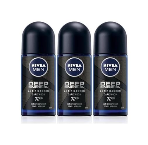 Diğer 128846672 Men Erkek Roll-On Deodorant Deep Dimension 50Ml, 48 Saat Koruma, X3 Adet