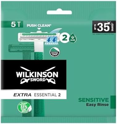 Diğer 128846780 Wilkinson Sword 2 Sensitive Tek Kullanımlık Tıraş Makinesi, Erkekler İçin 5 1506