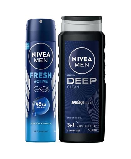 Diğer 128847265 Men Erkek Deep Dimension Duş Jeli 500Ml Ve Sprey Deodorant Fresh Active150Ml, Damat Bohça Çeyiz Seti