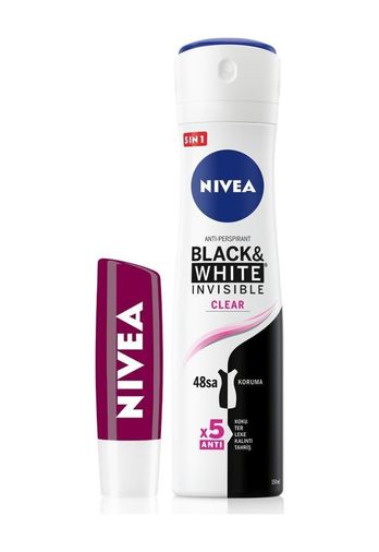 Diğer 128847513 Kadın Sprey Deodorant & Clear, 48 Saat Koruma Ve Nemlendirici Böğürtlen Dudak Bakım Kremi