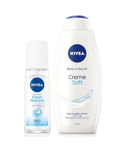 Diğer 128847575 Kadın Pump Sprey Deodorant Fresh Natural 75Ml Ve Creme Soft Yoğun Nemlendirici Duş Jeli 750Ml