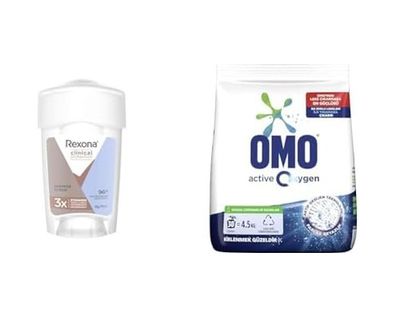 Diğer 128847601 Rexona Clinical Protection Kadın Stick Deodorant Shower Clean 45 Ml 1 Omo Oxygen Toz Çamaşır Deterjanı Beyazlar İçin, 4.5 Kg 1