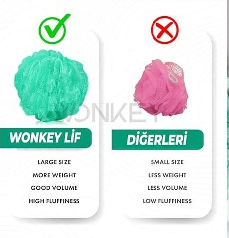Diğer 128847651 - Banyo Ve Duş Lifi, Yumuşak Vücut Yıkama Lifi, Karışık Renkli Banyo Kesesi 2'li Paket Açık Ahşap