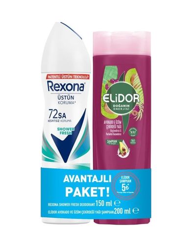 Diğer 128847772 Rexona Deo Woman Shower Fresh 150Ml+Elidor 200Ml