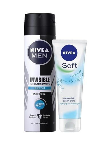 Diğer 128847774 Men Erkek Sprey Deodorant & Invisible Fresh 48 Saat Anti-Perspirant Koruma 150Ml Ve Soft Krem 75Ml