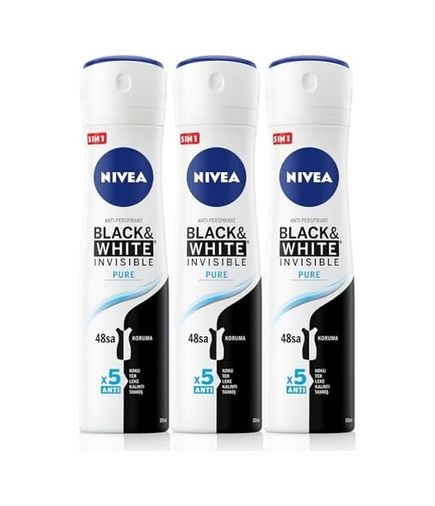 Diğer 128847973 Kadın Sprey Deodorant & Invisible Pure, Ter Ve Ter Kokusuna Karşı 48 Saat Anti-Perspirant Koruma 150Ml X 3 Adet