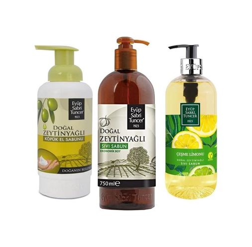 Diğer 128848005 Köpük Sabun + Doğal Zeytin Yağlı Sabun + Çeşme Limonu Süper 3'lü Set