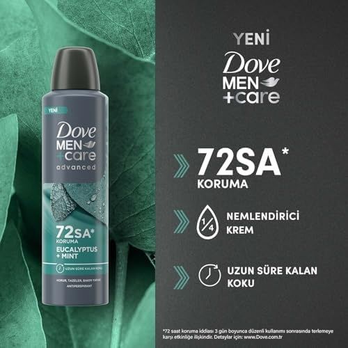 Diğer 128848285 Dove Men Care Advanced Erkek Deodorant 72 Saat Koruma Eucalyptus Mint 150 Ml