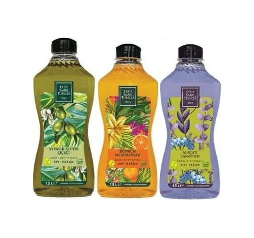 Diğer 128848390 Sıvı Sabun Alaçatı Lavantası, Ayvalık Zeytin Çiçeği Ve Bodrum Mandalinası 1500 Ml