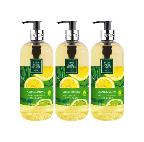 Diğer 128848433 Doğal Zeytinyağlı Sıvı Sabun Çeşme Limonu 500 Ml X 3 Adet