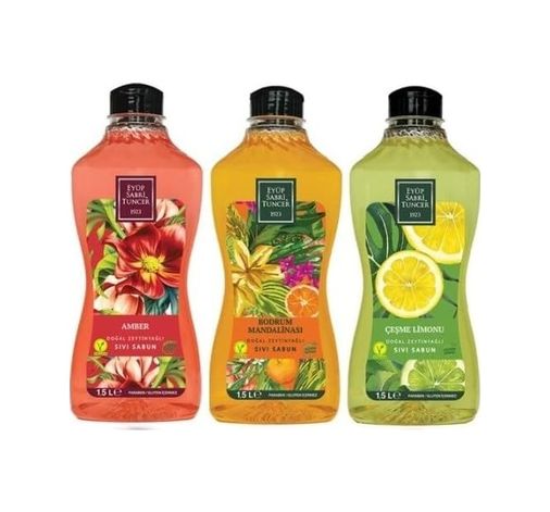 Diğer 128848486 Doğal Zeytinyağlı Sıvı Sabun, Çeşme Limonu, Bodrum Mandalinası 1500 Ml