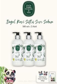 Diğer 128848551 Keçi Sütlü Sıvı Sabun 500 Ml 3 Adet Ve Rosıe Doğal Pamuk 60'lı