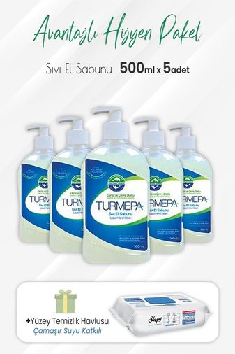 Diğer 128848632 Sıvı Sabun 500 Ml X 5 Adet Ve Çamaşır Sulu Yüzey Temizlik 100' Lü