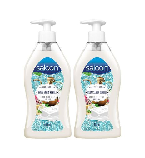 Diğer 128848820 Saloon Sıvı Sabun Beyaz Sabun Kokulu 400 Ml 2Li Paket