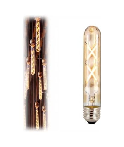 Diğer 128850528 Led Ampul, E27, 4W, 2500K Sarı Işık, Cam, 18,5 Cm, Rustik Ampul Lambam Renk Çubuk Cam Retro Filament Tüp Ampul 1