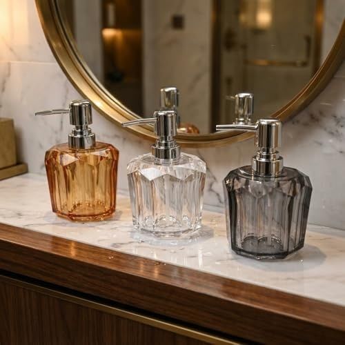 Diğer 128853128 1 Adet Akrilik Sıvı Sabunluk 210 Ml - 3 Farklı Renkli Kırılmaz Şeffaf Banyo Ve Mutfak Düzenleyici Şık Losyon Ve Sabun Pompası Organizer Asorti