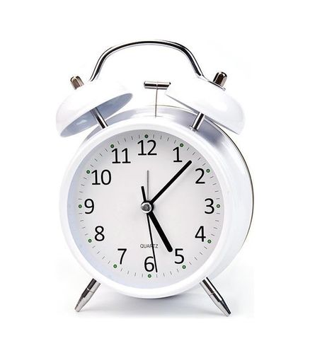 Diğer 128858125 16Cm Büyük Boy Akar Saniyeli Alarm Çalar Saat - Nostaljik Masa Saati Beyaz