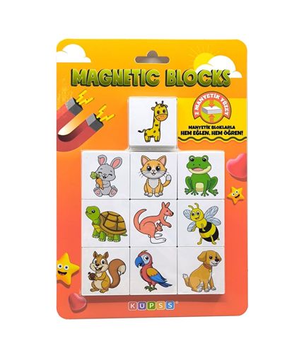 Diğer 128858719 Efe'nin Hayvanat Bahçesi Seri-1 / Manyetik Blok- Magnet 20 Hayvan Figürü
