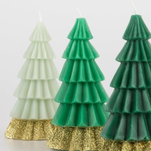 Diğer 128858793 - Green Tree Candles - Yeşil Ağaç Mumlar 3'lü