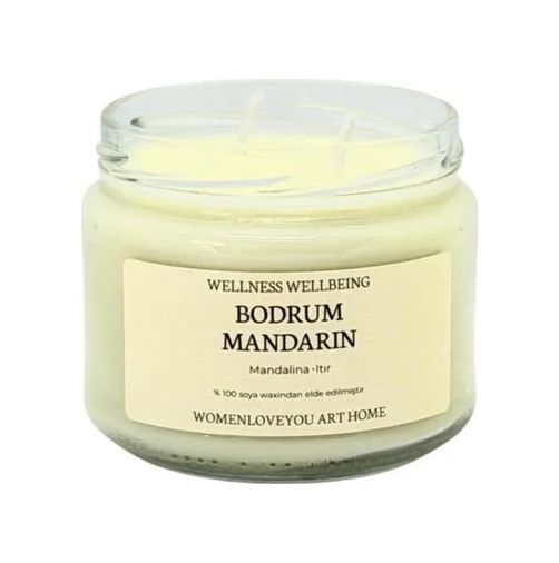Diğer 128858828 Bodrum Mandarin Mandalina & Itır Aromalı%100 Doğal Soya Mumu