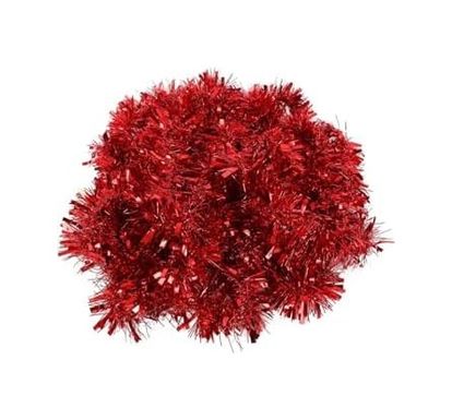 Diğer 128859043 1 Adet 1.7 Metre Kırmızı Kalın Yılbaşı Püskül Süsü Tinsel Garland,süs T77, Kırmızı