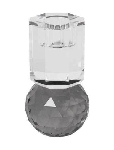 Diğer 128859475 Kristal Mum Tutucu, Gri/açık, 10,5X6X6 Cm