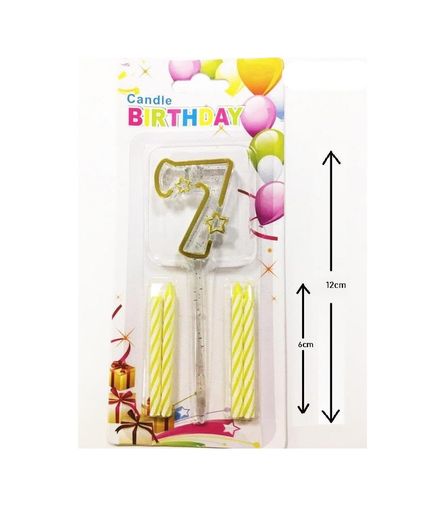 Diğer 128859501 Mika Şeffaf 7 Rakam Mum Set
