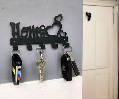 Diğer 128860424 Metal Dekoratif Kalpli Anahtar Askısı Mdl-1