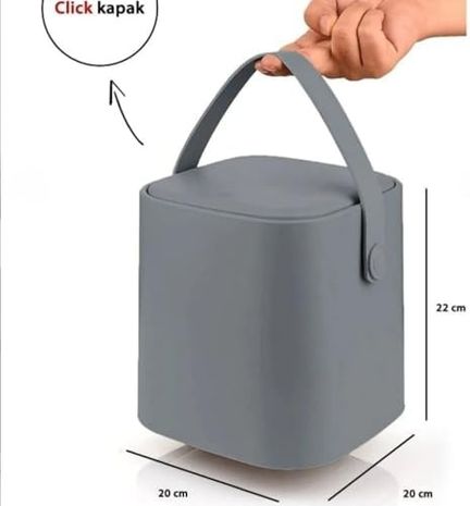 Diğer 128861213 Sihirli Çöp Tezgah Üstü Mutfak Çöp Kovası, Bas Bırak Kapaklı, İç Kovalı, Tutma Saplı, , 4 Litre