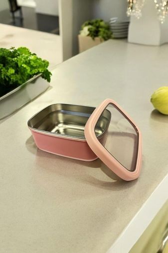 Diğer 128861324 Dikdörtgen Saklama Kabı 2 L Pembe Vp-931, Pembe