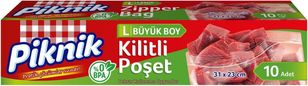 Diğer 128861611 Piknik Gıda Ambalaj Kilitli Poşet Büyük 10'lu 1396