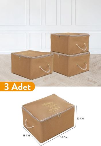 Diğer 128861791 3 Adet - Mini Boy Baskı Detaylı Taba Hurç 30 X 22 X 18 Cm