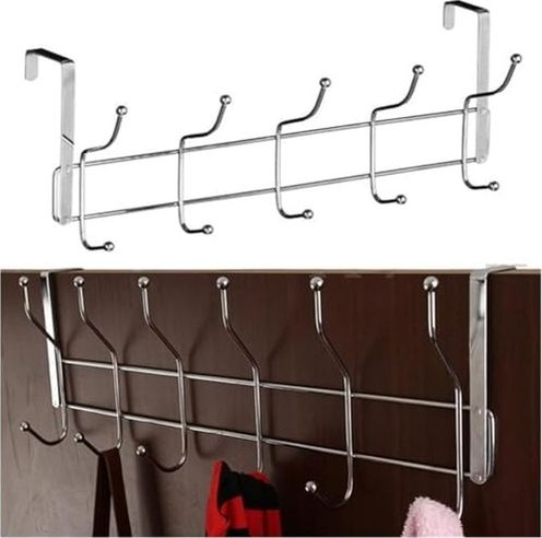 Diğer 128862533 12'l Metal Kapı Arkası Askı, Amerikan Kapı Arkası Askılık, Banyo, Mutfak, Yatak Odası İçin Krom Askı 2 Adet