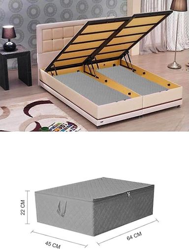 Diğer 128862540 Çekyat Tipi Hurç - Altı Büyük Boy Saklama Hurcu 64 X 45 X 22 Cm Gri