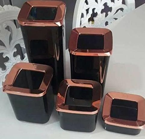 Diğer 128862765 Kare Saklama Kabı, Siyah 5'li Set